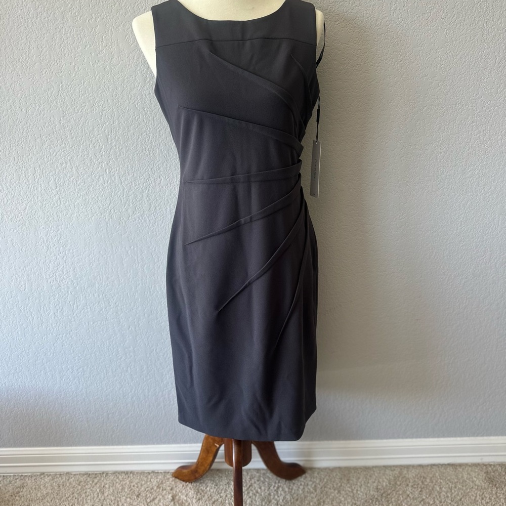 NWT Calvin Klein dark grey fitted dress